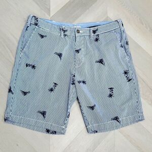 Nautica Men’s Coastal Theme 100% Cotton Deck Shorts Navy Size 40